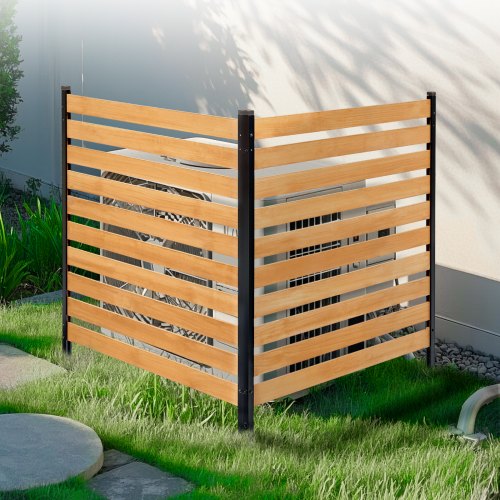 Wood Privacy Fence 38 W x 42 L 2Panel Slatted Air Conditioner Fence