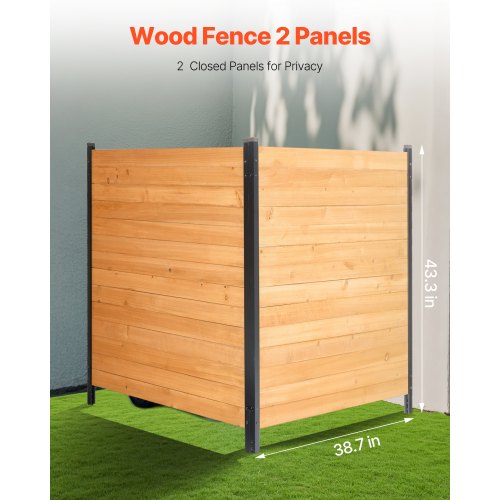 Wood Privacy Fence 38 W x 42 L 2 Panel Solid Air Conditioner Fence