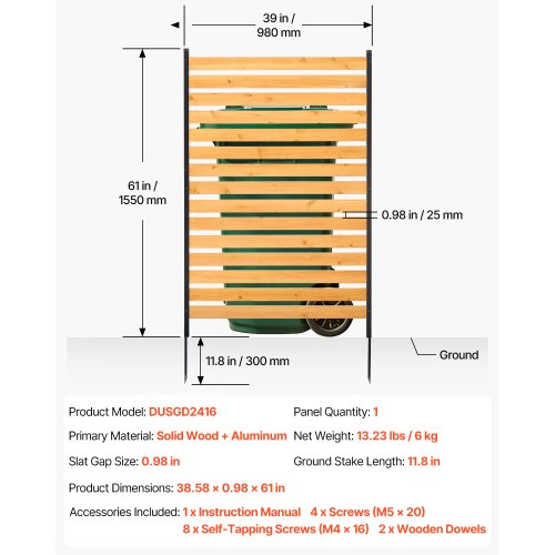 Wood Privacy Fence 39 W x 61 L 1Panel Air Conditioner Fence Screen