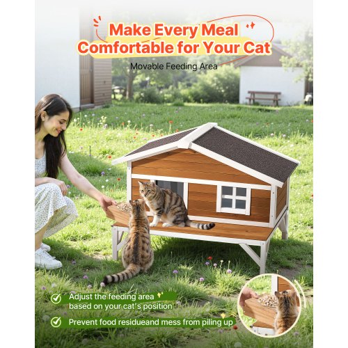 Insulated Cat House AllAround Foam Insulation Elevated Cat Shelter Wooden