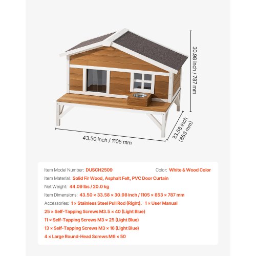 Insulated Cat House AllAround Foam Insulation Elevated Cat Shelter Wooden