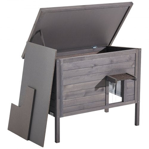 Heated Cat House Insulated Wooden Cat House for Outdoor Cats Waterproof