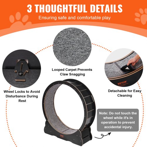 Wooden Cat Exercise Wheel 433 Large Cat Treadmill Wheel for Indoor Cats