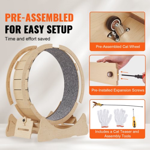Cat Exercise Wheel Large Cat Treadmill Wheel for Indoor Cats 35.8 inch Cat