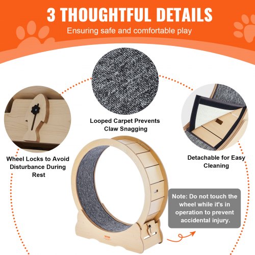 Cat Exercise Wheel Large Cat Treadmill Wheel for Indoor Cats 35.8 inch Cat