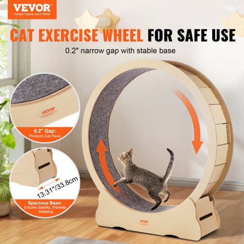 Wooden Cat Exercise Wheel 52 Large Cat Treadmill Wheel for Indoor Cats