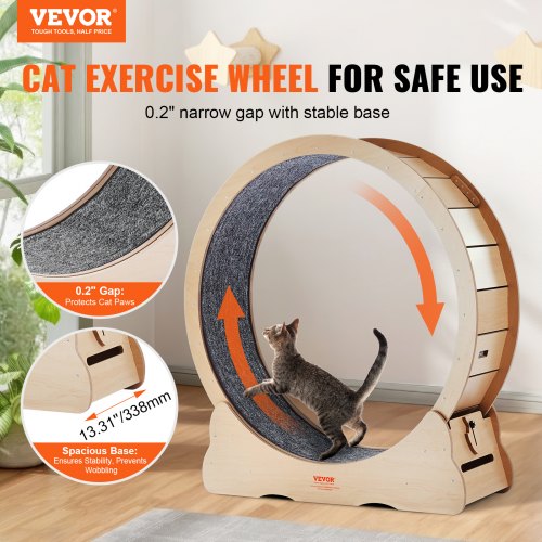 Wooden Cat Exercise Wheel 433 Large Cat Treadmill Wheel for Indoor Cats