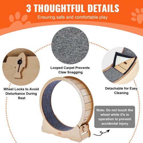 Wooden Cat Exercise Wheel 433 Large Cat Treadmill Wheel for Indoor Cats