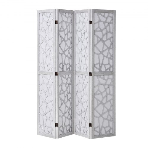 Wood Room Divider 4 Panel Wood Folding Privacy Screen 66.9 Inches Tall
