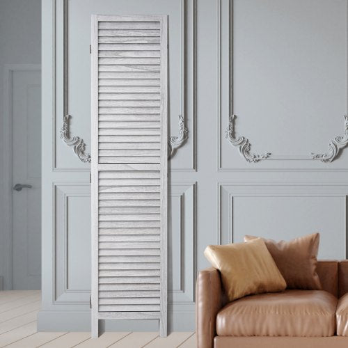 Wood Room Divider 6 Panel Wood Folding Privacy Screen 66.9 Inches Tall
