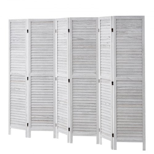 Wood Room Divider 6 Panel Wood Folding Privacy Screen 66.9 Inches Tall