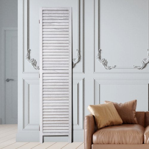 Wood Room Divider 8 Panel Wood Folding Privacy Screen 66.9 Inches Tall