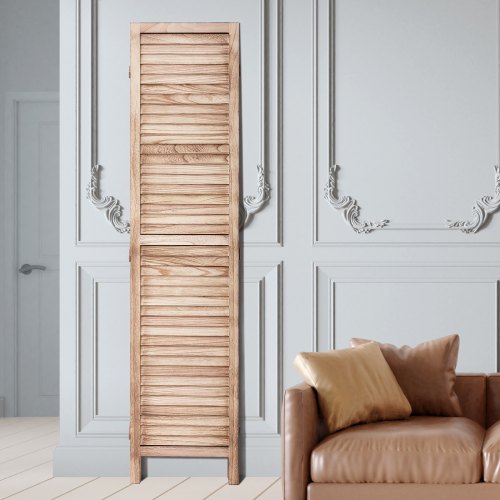 Wood Room Divider 8 Panel Wood Folding Privacy Screen 66.9 Inches Tall