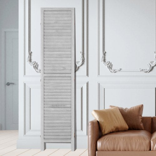 Wood Room Divider 4 Panel Folding Privacy Screen 66.9 Inches Tall Indoor