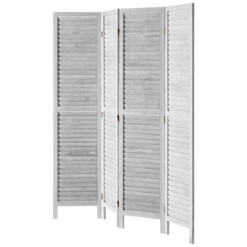 Wood Room Divider 4 Panel Folding Privacy Screen 66.9 Inches Tall Indoor