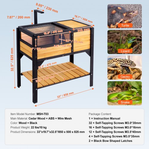Tortoise Habitat Wooden Tortoise House Indoor Outdoor Tortoise Enclosure