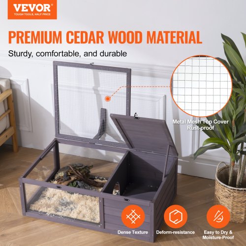 Tortoise Habitat Wooden Tortoise House Indoor Outdoor Tortoise Enclosure