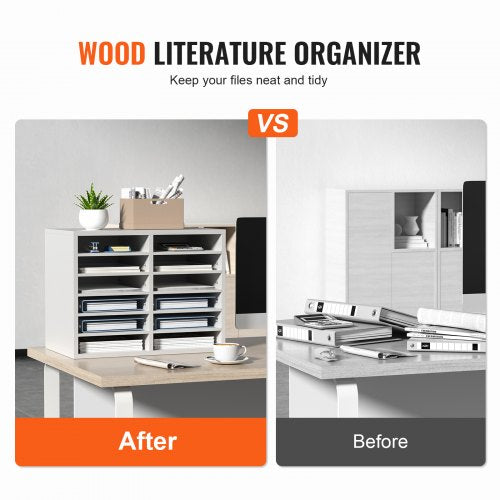 Literature Organizers 12 Compartments Office Mailbox with Adjustable