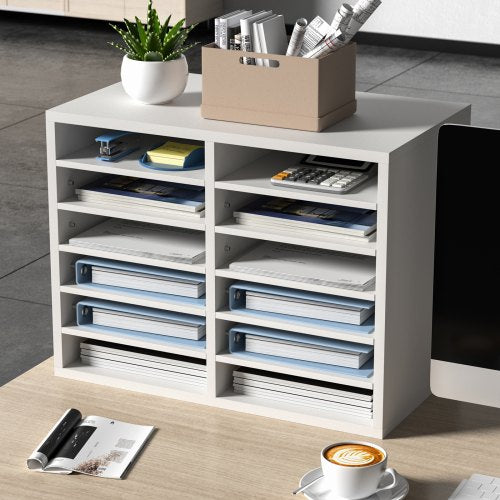 Literature Organizers 12 Compartments Office Mailbox with Adjustable