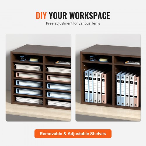 Literature Organizers 12 Compartments Office Mailbox with Adjustable