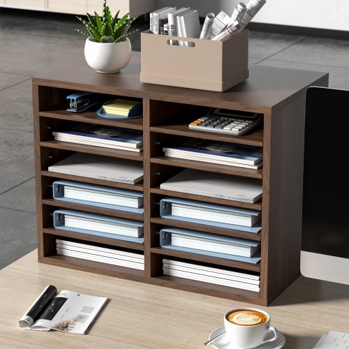 Literature Organizers 12 Compartments Office Mailbox with Adjustable