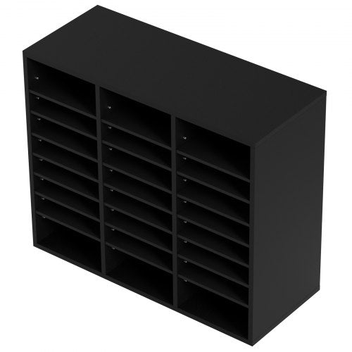 Wood Literature Organizer 24 Compartments File Sorter with Removable