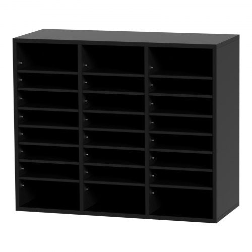 Wood Literature Organizer 24 Compartments File Sorter with Removable