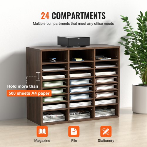 Literature Organizers 24 Compartments Office Mailbox with Adjustable