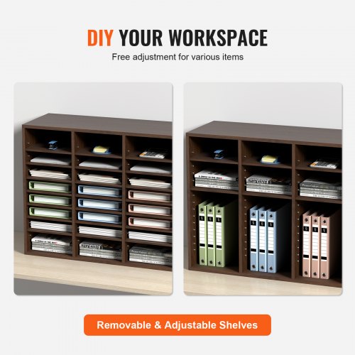 Literature Organizers 24 Compartments Office Mailbox with Adjustable