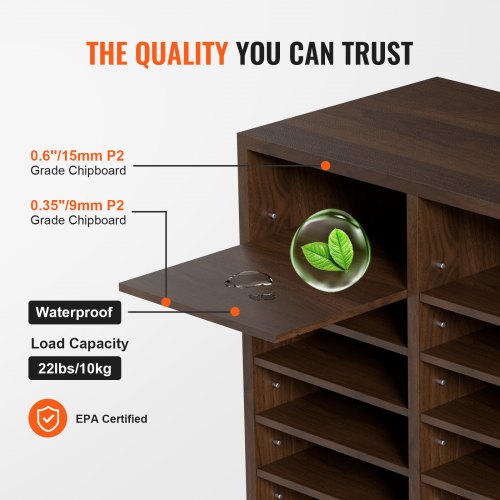 Literature Organizers 36 Compartments Office Mailbox with Adjustable