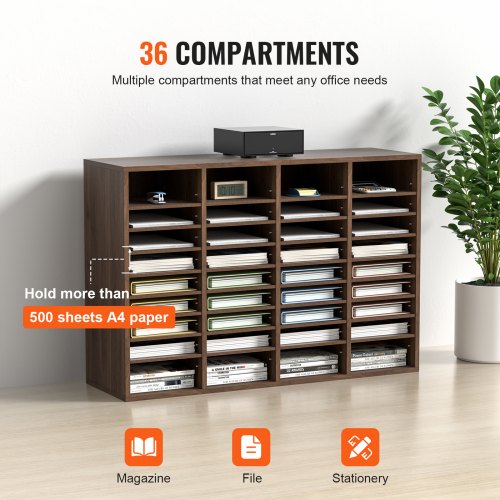 Literature Organizers 36 Compartments Office Mailbox with Adjustable