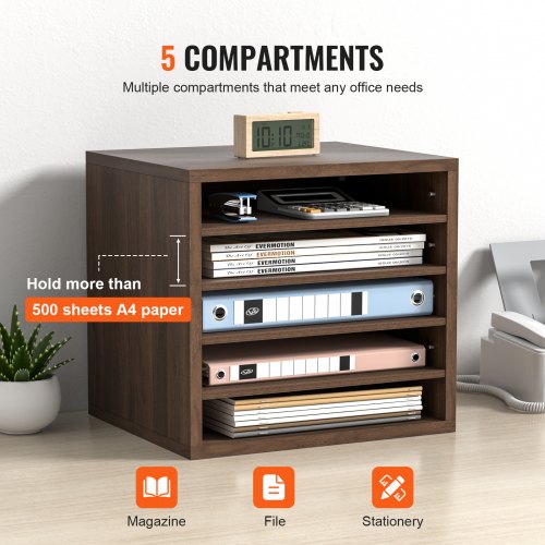 Literature Organizers 5 Compartments Office Mailbox with Adjustable