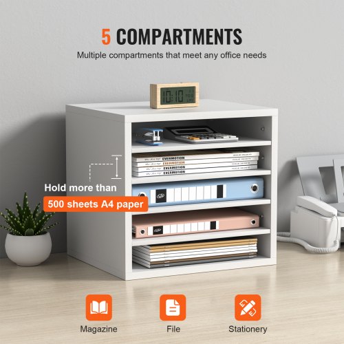 Literature Organizers 5 Compartments Office Mailbox with Adjustable