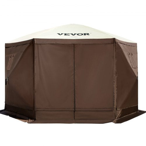 Gazebo Screen Tent 12 x 12 ft 6 Sided Popup Camping Canopy Shelter Tent