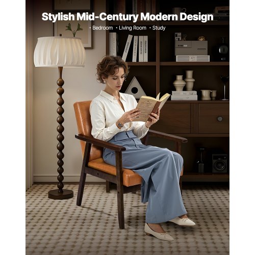 Accent Chair Mid Century Modern Armchair with Solid Wood Frame and NonSlip