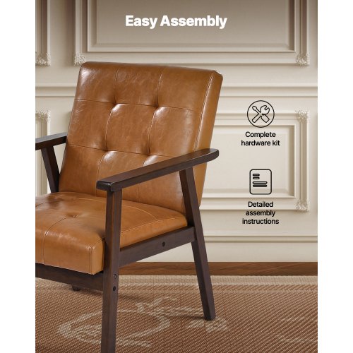 Accent Chair Mid Century Modern Armchair with Solid Wood Frame and NonSlip