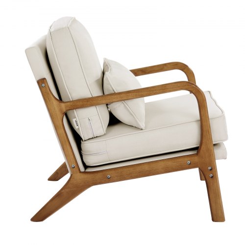 Accent Chair Mid Century Modern Armchair with Solid Wood Frame and NonSlip 1