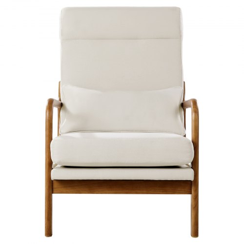 Accent Chair High Back Mid Century Modern Armchair with Solid Wood Frame