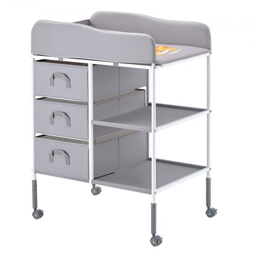 Baby Changing Table Portable Diaper Change Station with 3 Fabric Drawers