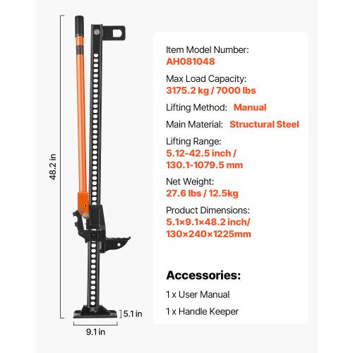Farm Jack 48 Utility High Lift Farm Jack 318 Ton 7000 lbs Capacity