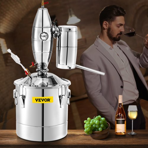 50L 13.2Gal Water Alcohol Distiller 304 Stainless Steel Alcohol Still Wine