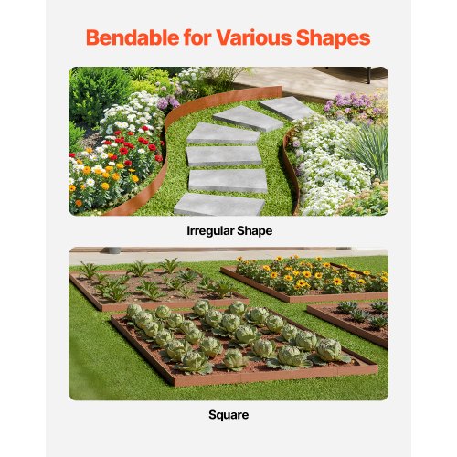 Steel Landscape Edging 10 Packs 40 x 4.5 in WeatherResistant PreRust