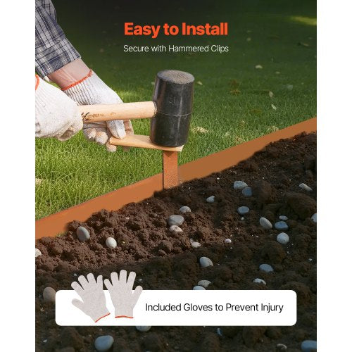 Steel Landscape Edging 10 Packs 40 x 4.5 in WeatherResistant PreRust