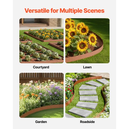 Steel Landscape Edging 10 Packs 40 x 4.5 in WeatherResistant PreRust