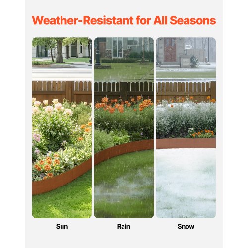 Steel Landscape Edging 6 Packs 40 x 8 in WeatherResistant PreRust Metal