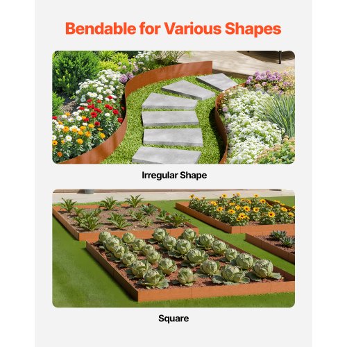 Steel Landscape Edging 6 Packs 40 x 8 in WeatherResistant PreRust Metal