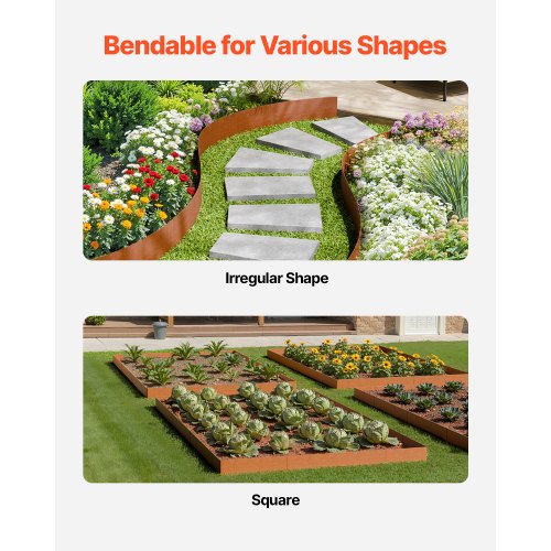 Steel Landscape Edging 6 Packs 40 x 6 in WeatherResistant PreRust Metal