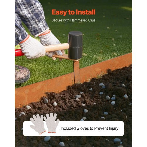 Steel Landscape Edging 6 Packs 40 x 6 in WeatherResistant PreRust Metal