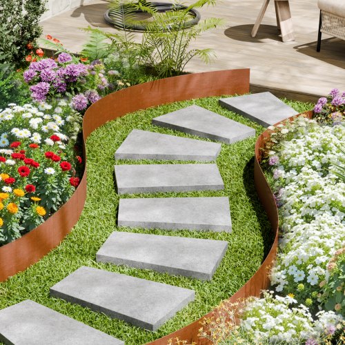 Steel Landscape Edging 6 Packs 40 x 6 in WeatherResistant PreRust Metal