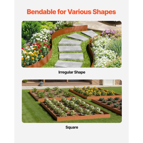 Steel Landscape Edging 6 Packs 40 x 8 in WeatherResistant PreRust Metal